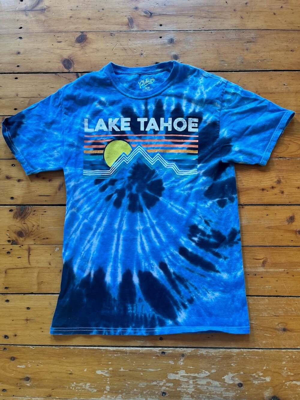 Philcos Lake Tahoe Tie Dye Graphic T-Shirt Blue Size M